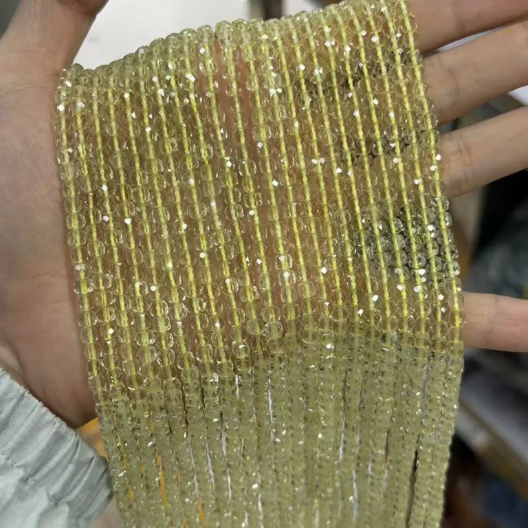 Wholesale Lemon Quartz 4mm Faceted Cube Bracelet Bead Strands