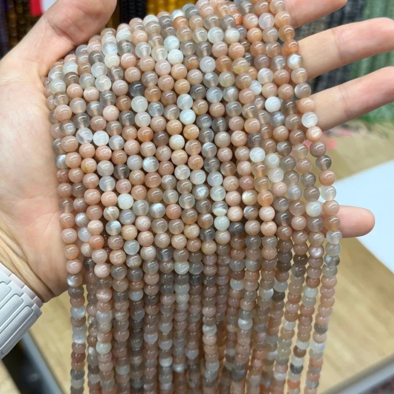 Mixed Moonstone 4mm round bracelet bead strands wholesale