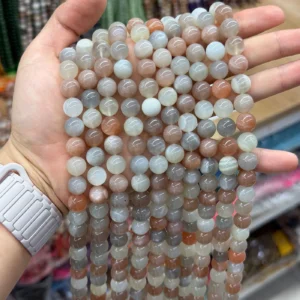 Mixed Moonstone 6mm round bracelet bead strands wholesale