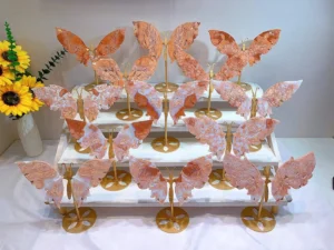 Pink Agate Large Butterfly Decorations
