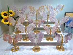 Pink-Purple Sakura Agate Butterfly Decorations – product view 1