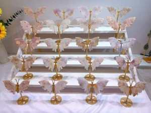 Pink-Purple Sakura Agate Butterfly Decorations – product view 2