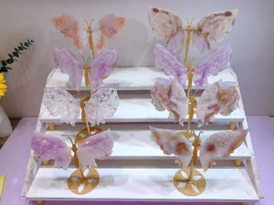Pink-Purple Sakura Agate Butterfly Decorations – product view 4