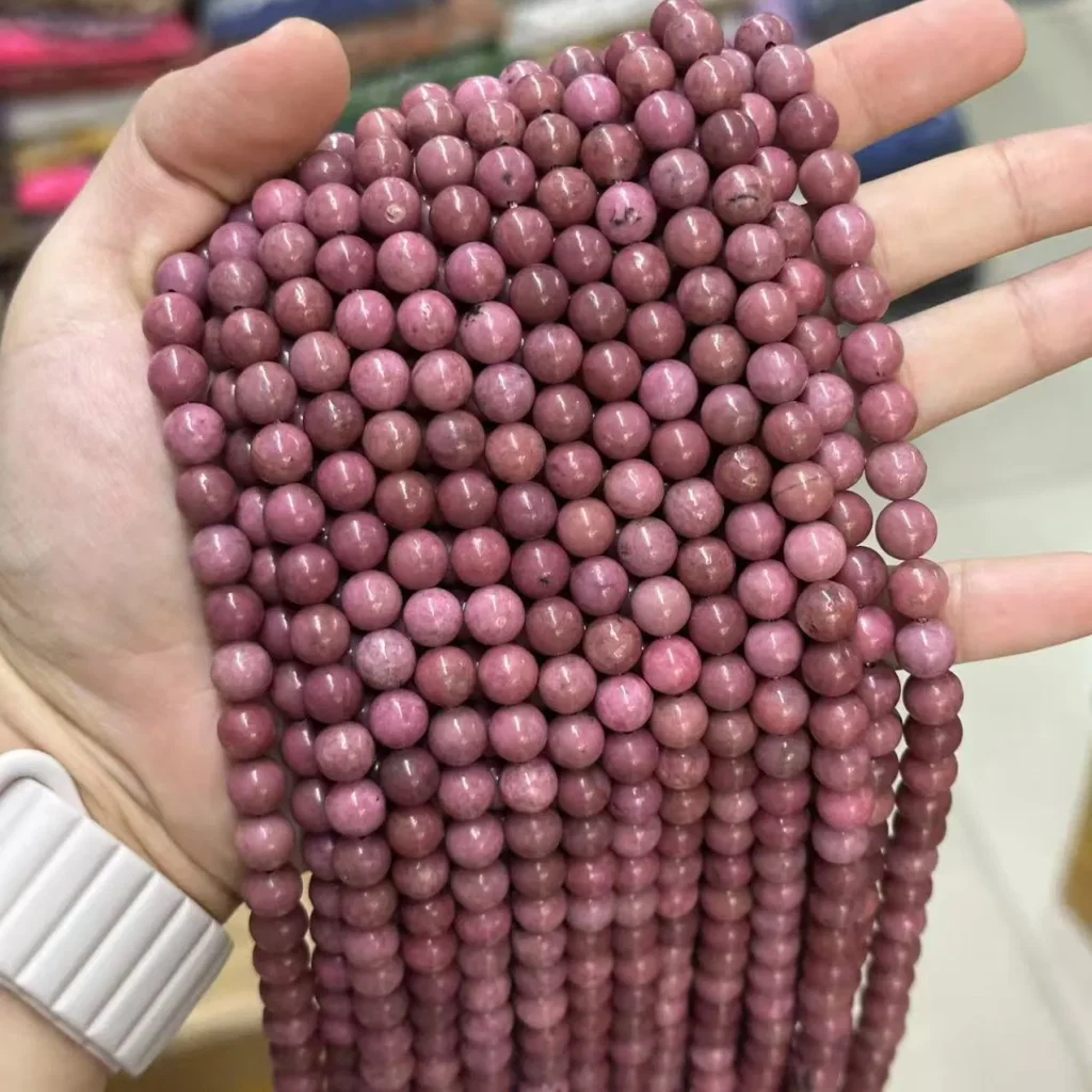 Pink Zebra Jasper 6mm round bracelet bead strands wholesale