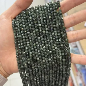 Seraphinite 4mm faceted cube bracelet bead strands wholesale