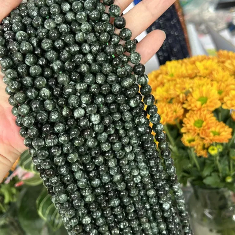 Wholesale Seraphinite 4mm Round Bracelet Bead Strands