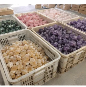 How long is the production lead time for wholesale crystal carvings?