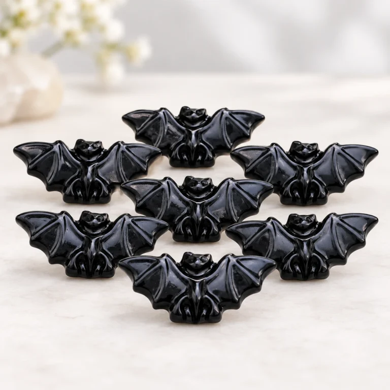 Black Obsidian Bat Crystal Carving