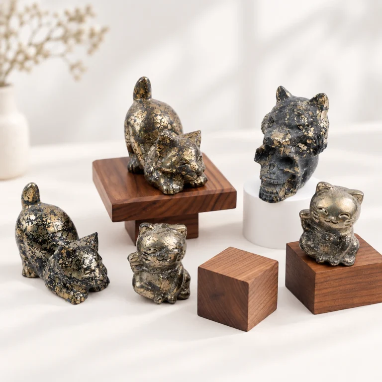 Chalcopyrite Cat Series Crystal Carving