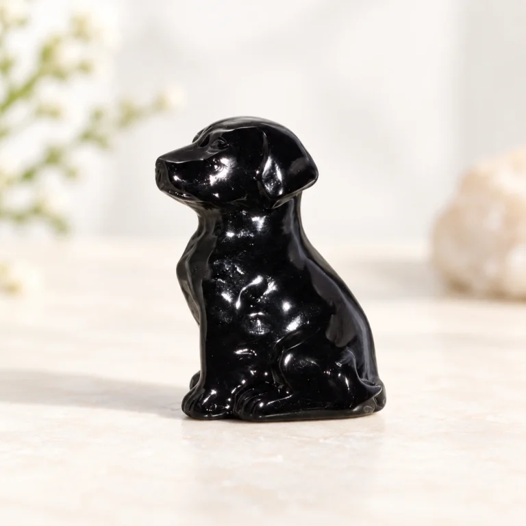 Dog Crystal Carving