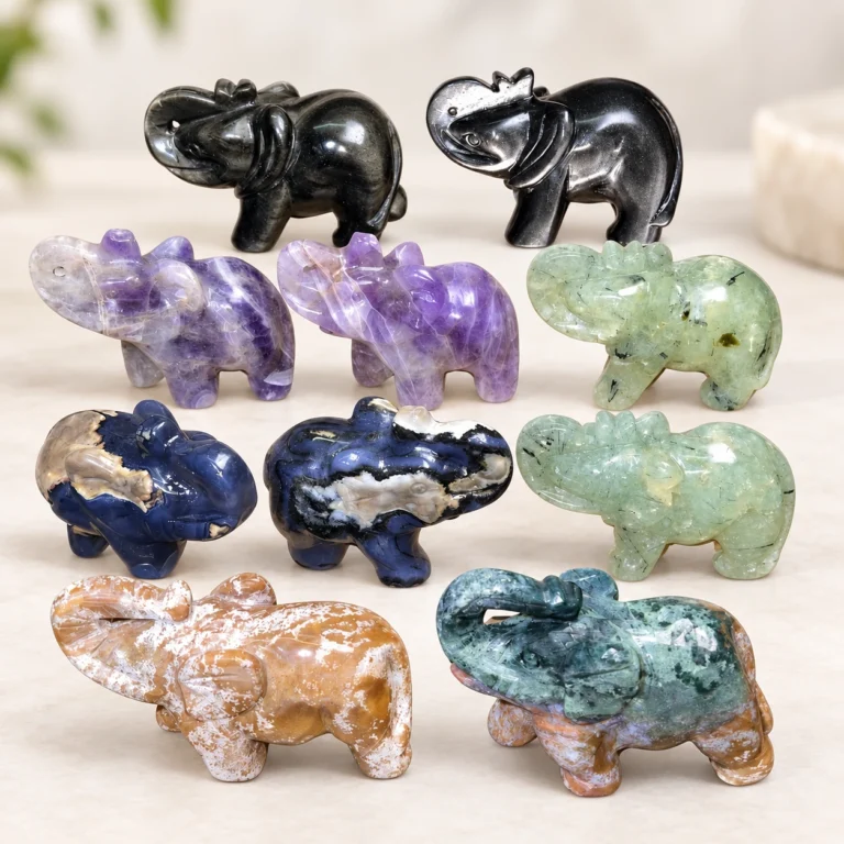 Elephant Crystal Carving