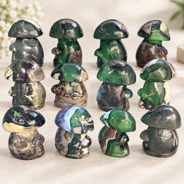 Fire Quartz Mushroom Crystal Carving