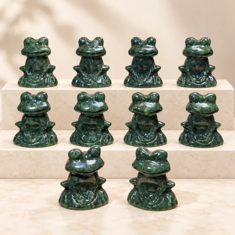 Green Jade Frog Crystal Carving