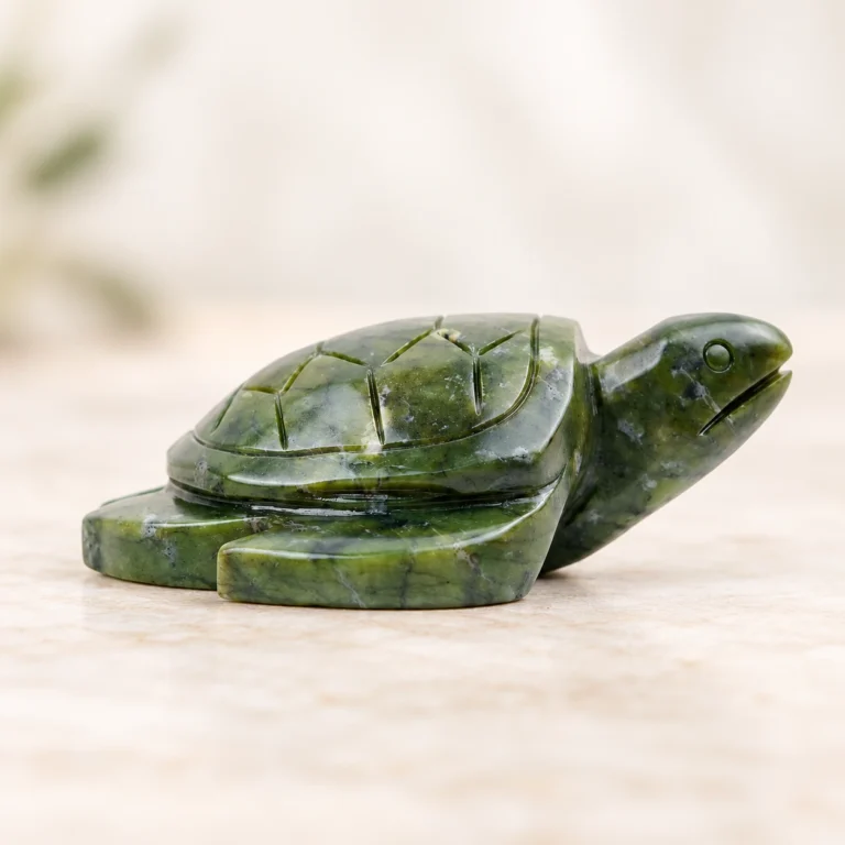 Green Jade Turtle Crystal Carving