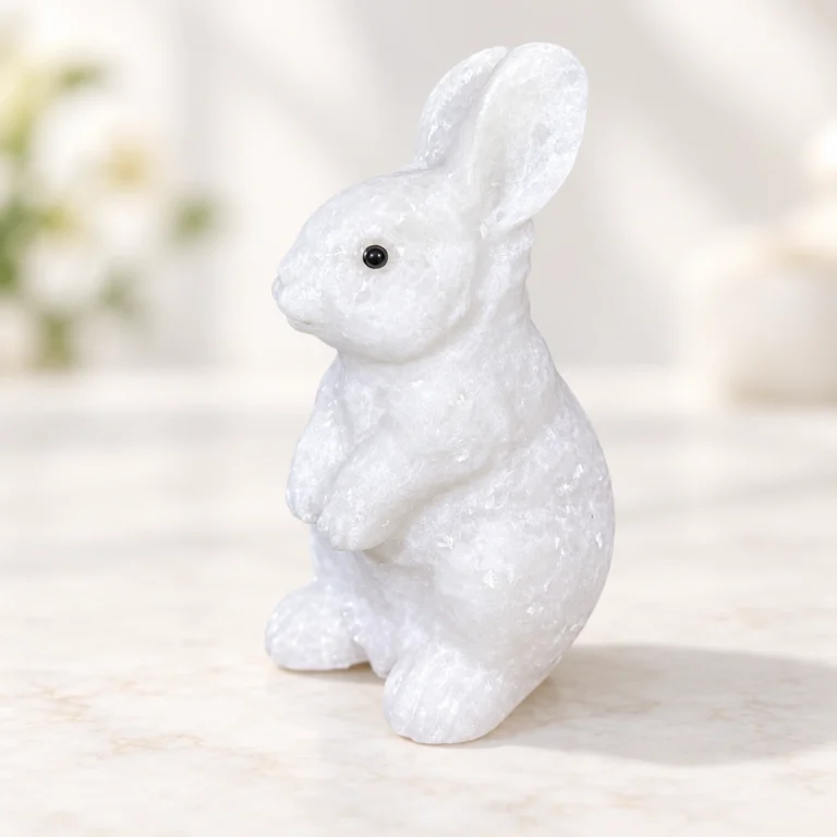 Marble Moon Rabbit Crystal Carving