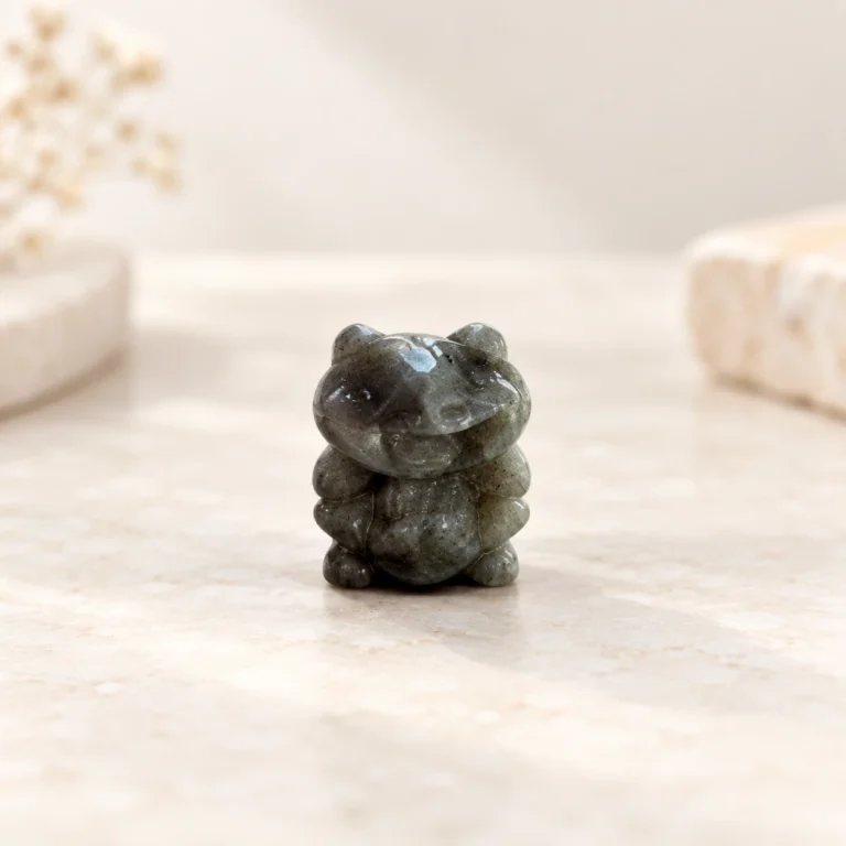 Mixed Material Frog Crystal Carving