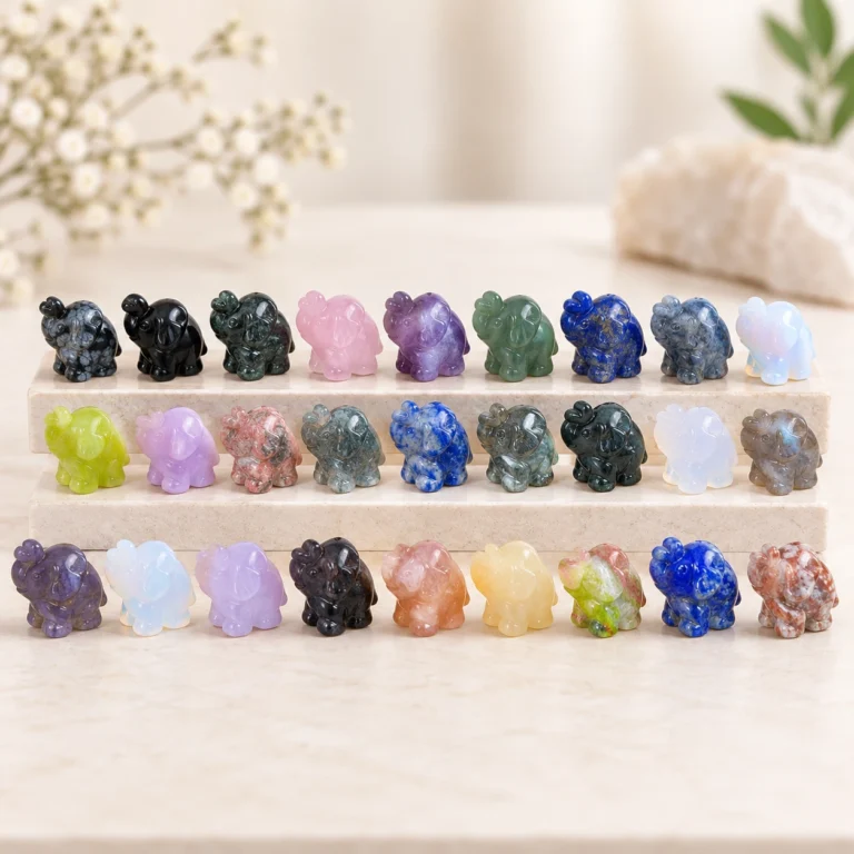 Mixed Material Mini Elephant Crystal Carving