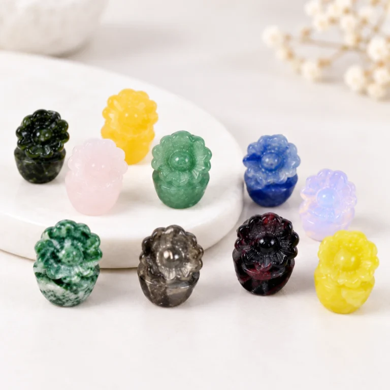 Mixed Material Mini Sunflower Crystal Carving