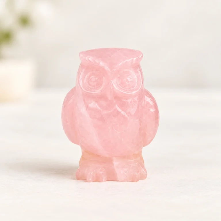 Mixed Material Owl Crystal Carving