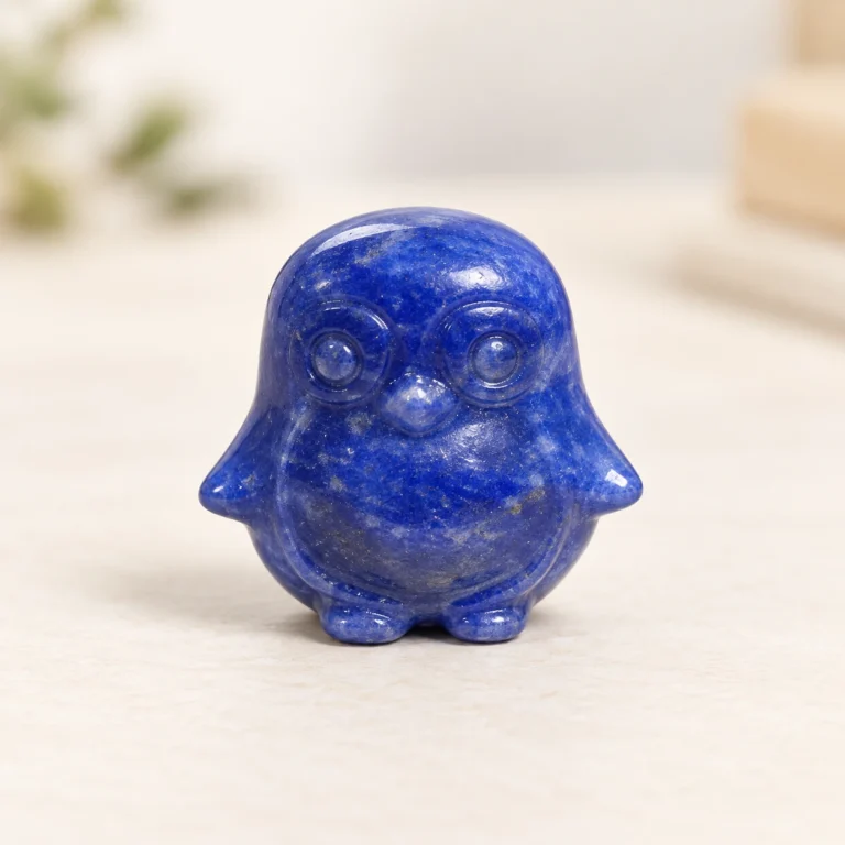 Mixed Material Penguin Crystal Carving