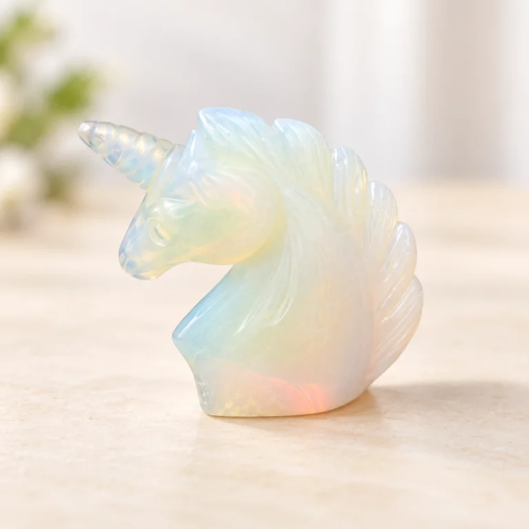 Mixed Material Unicorn Crystal Carving