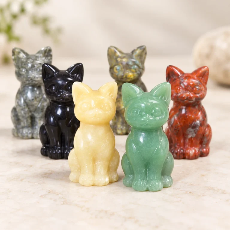 Sitting Cat Crystal Carving