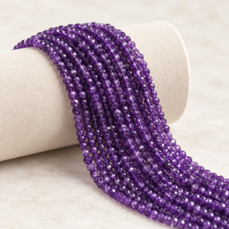 Wholesale Amethyst 4mm Faceted Cube Bracelet Bead Strands