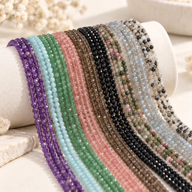 Wholesale Assorted Natural Crystal 3mm Faceted Bracelet Bead Strands