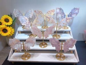 Large Pink & Purple Crystal Butterfly Wing Decorations Assortment