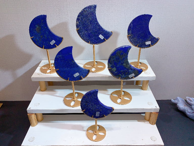 Lapis Lazuli Crescent Moon Decorations