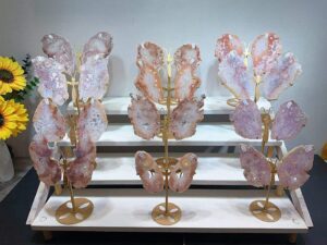 Pink & Purple Crystal Slice Butterfly Decorations