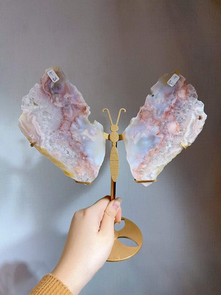 Pink & Purple Crystal Slice Butterfly Decorations
