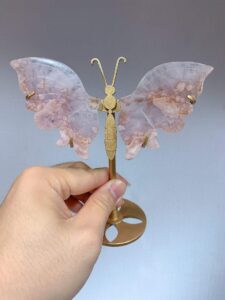 Small Pink & Purple Crystal Butterfly Wing Decorations