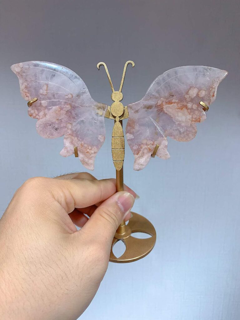 Small Pink & Purple Crystal Butterfly Wing Decorations