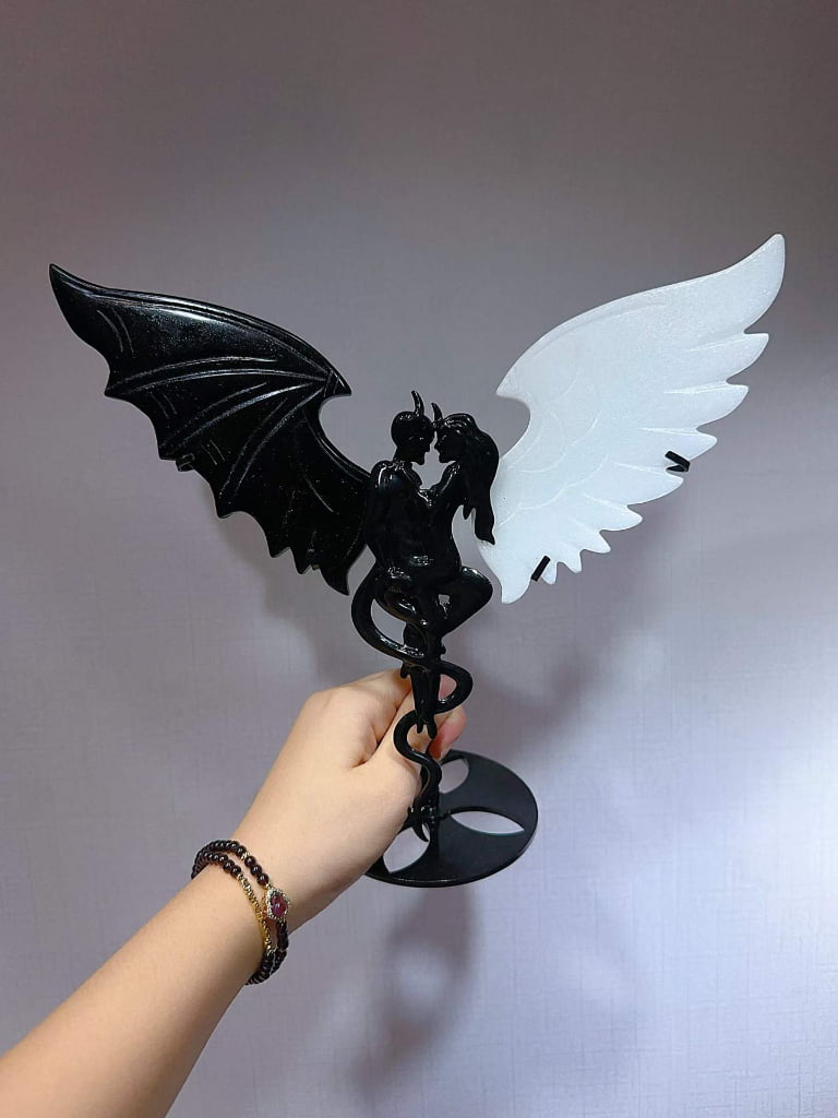 Large Crystal Devil Angel Wing Decorations