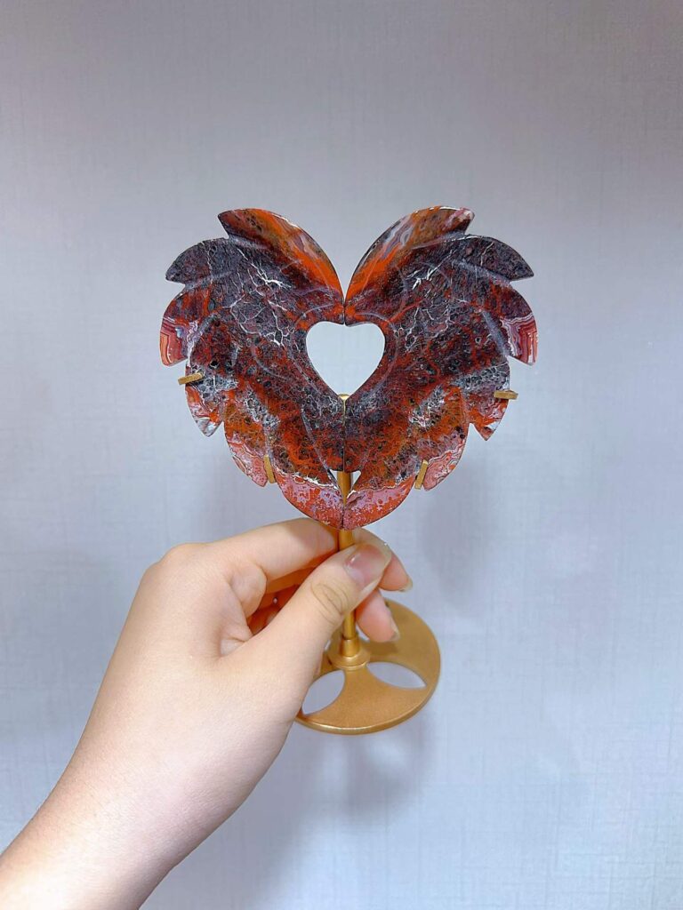 Small Crystal Heart Wing Decorations – Design 1