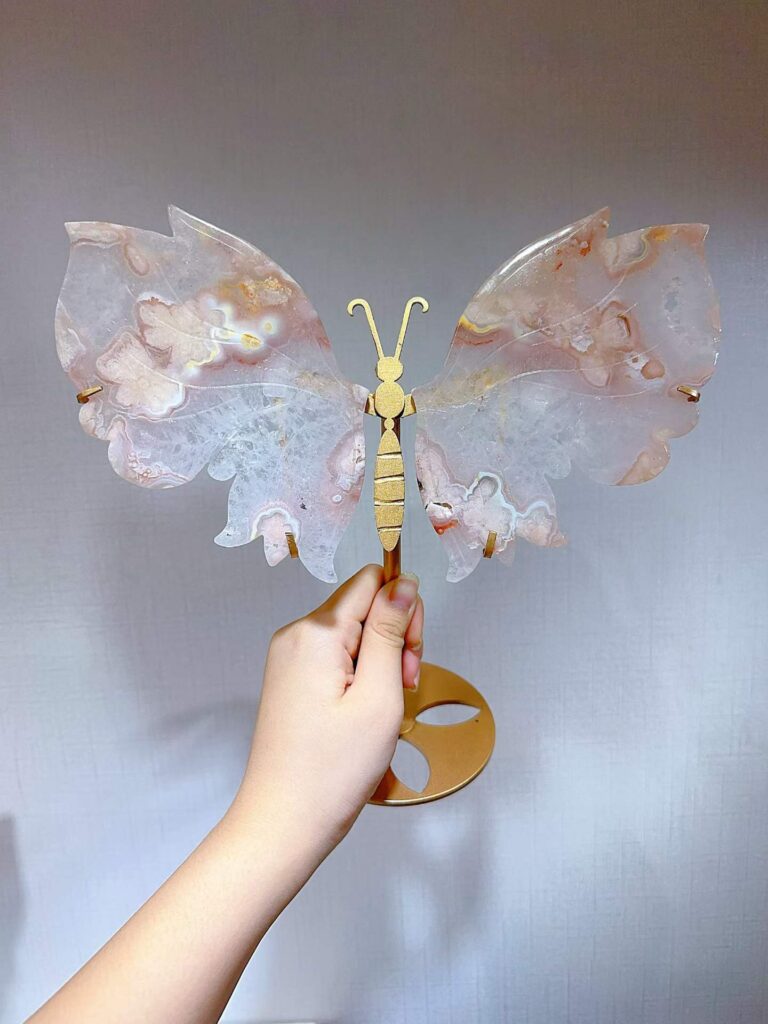 Large Pink & Purple Crystal Butterfly Wing Decorations Assortment