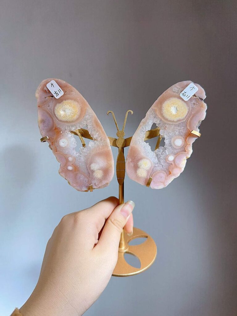 Pink & Purple Crystal Slice Butterfly Decorations