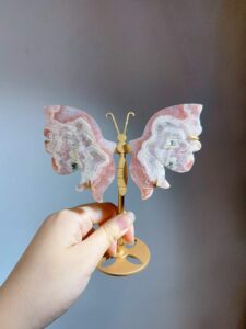 Small Pink & Purple Crystal Butterfly Wing Decorations