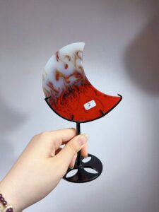 Flame Agate Crescent Moon Decorations