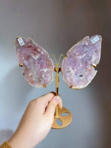 Pink & Purple Crystal Slice Butterfly Decorations