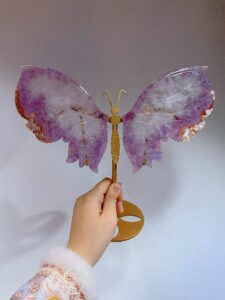 Large Pink & Purple Crystal Butterfly Wing Decorations Assortment