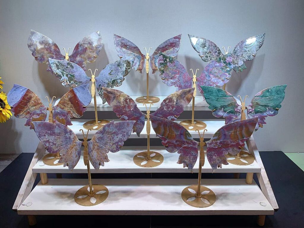 Large Ocean Jasper Butterfly Wing Decorations
