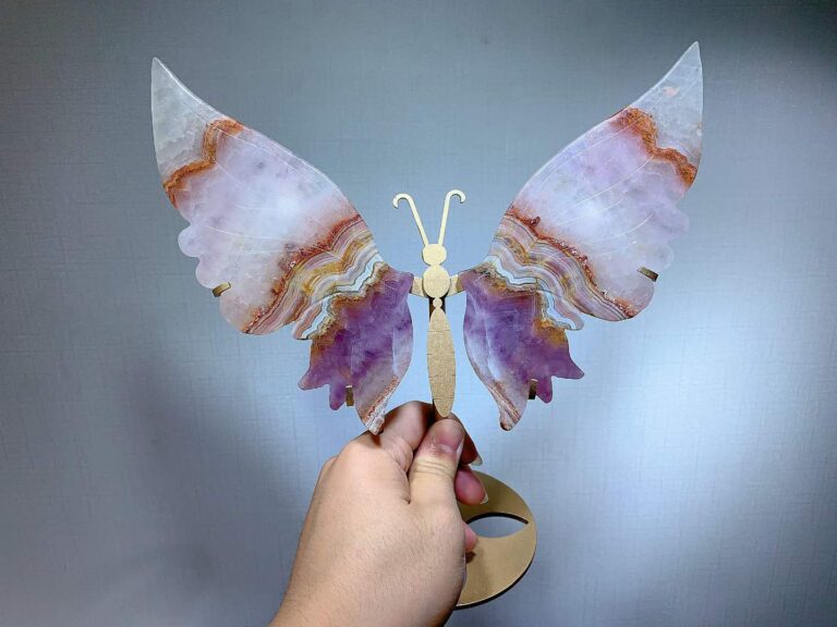 Large Amethyst Agate Butterfly Wing Decorations