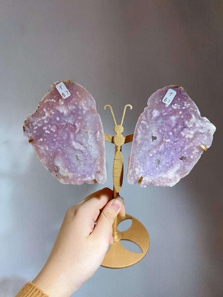 Pink & Purple Crystal Slice Butterfly Decorations