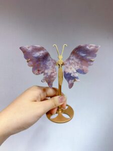 Small Pink & Purple Crystal Butterfly Wing Decorations