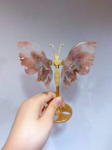 Small Pink & Purple Crystal Butterfly Wing Decorations