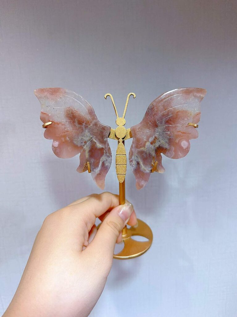 Small Pink & Purple Crystal Butterfly Wing Decorations