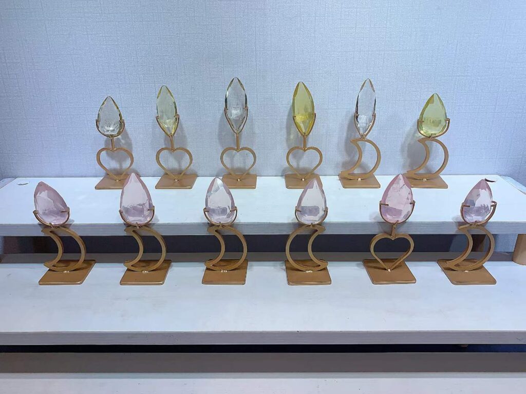 Crystal Faceted Teardrop Decorations