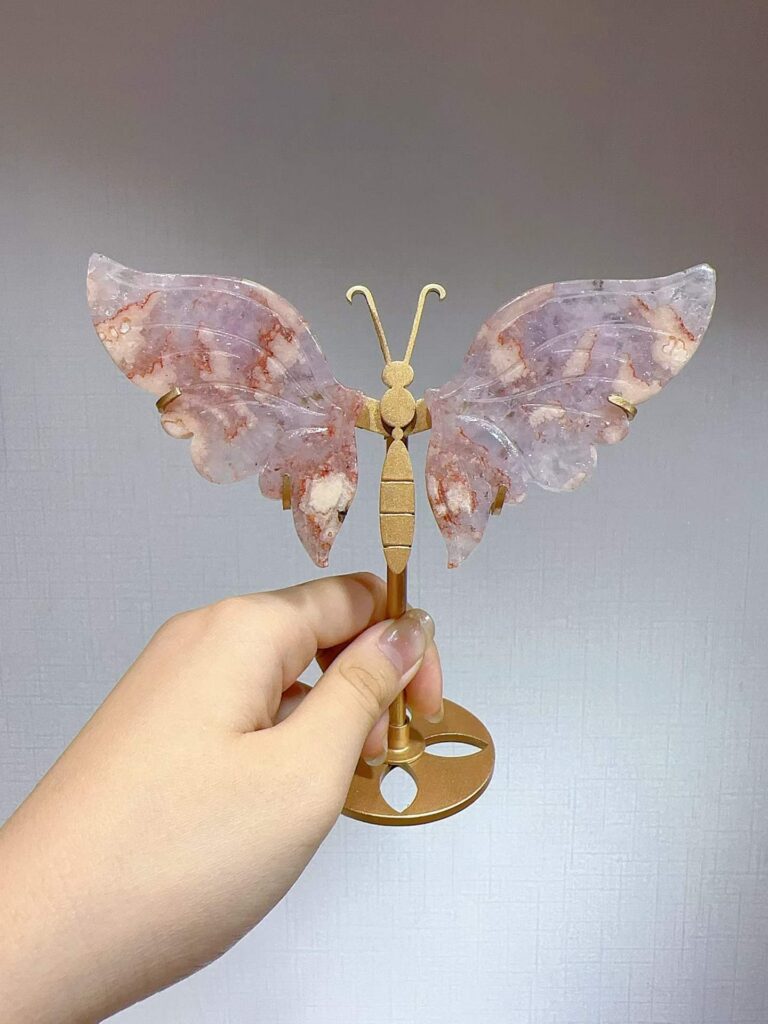 Small Pink & Purple Crystal Butterfly Wing Decorations